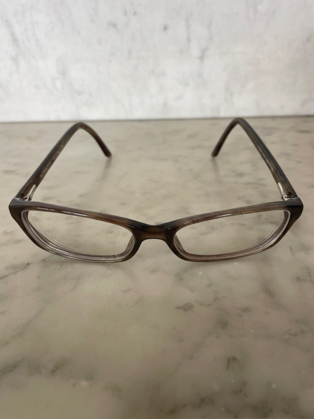 BURBERRY Havana Brown Tortoiseshell Rectangular RX Glasses